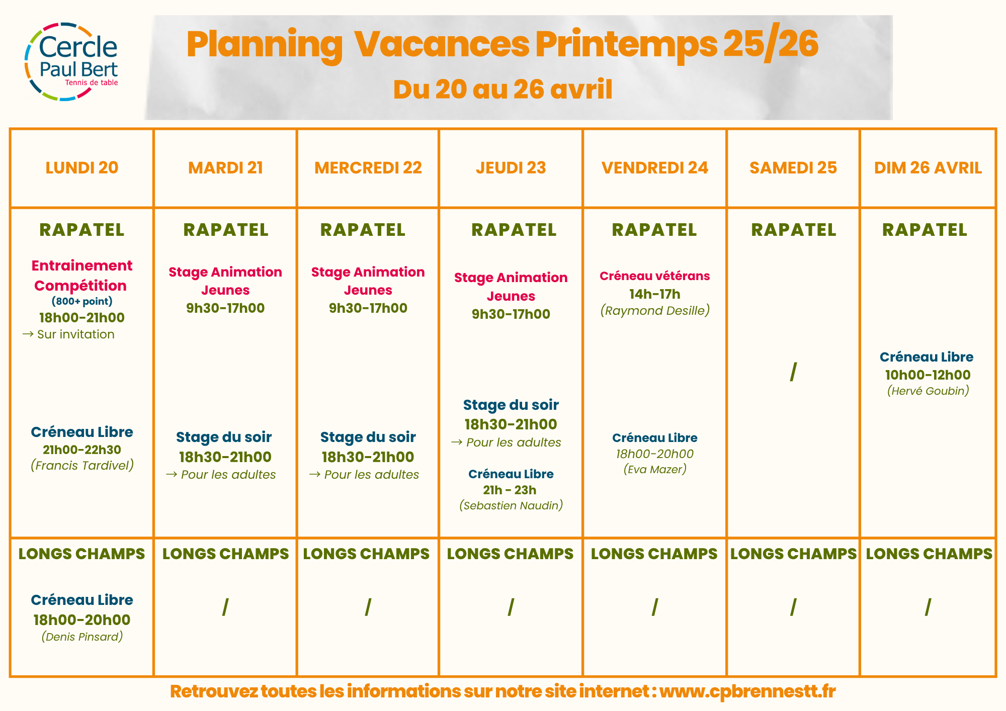 Planning semaine 2 printemps 25_26