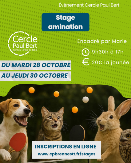 Stage Animation d'Automne - du 28 au 30 octobre 2025